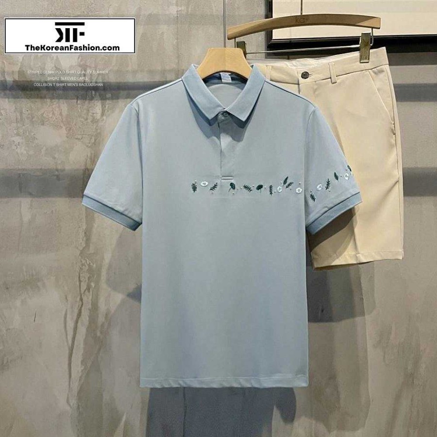 Casual Style Clothes The Korean Fashion | Embroidery Polo T-Shirt