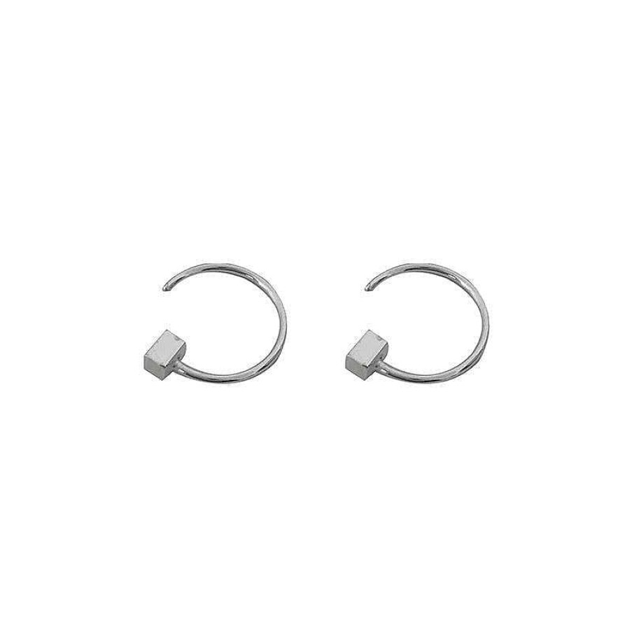 Women The Korean Fashion Earrings | Sterling Silver Block Earrings