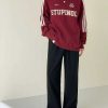 Clothing The Korean Fashion | Sports Look Lapel Sweatshirt