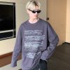 Clothing The Korean Fashion | Letter Printing Long-Sleeved Shirt