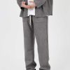 Clothing The Korean Fashion Slim Fit | Faux Suede Drape Casual Pants