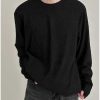 Clothing The Korean Fashion | Round Neck Pit Striped Shirt