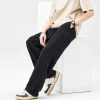 Clothing The Korean Fashion Jeans | Elastic Wide-Leg Jeans Black