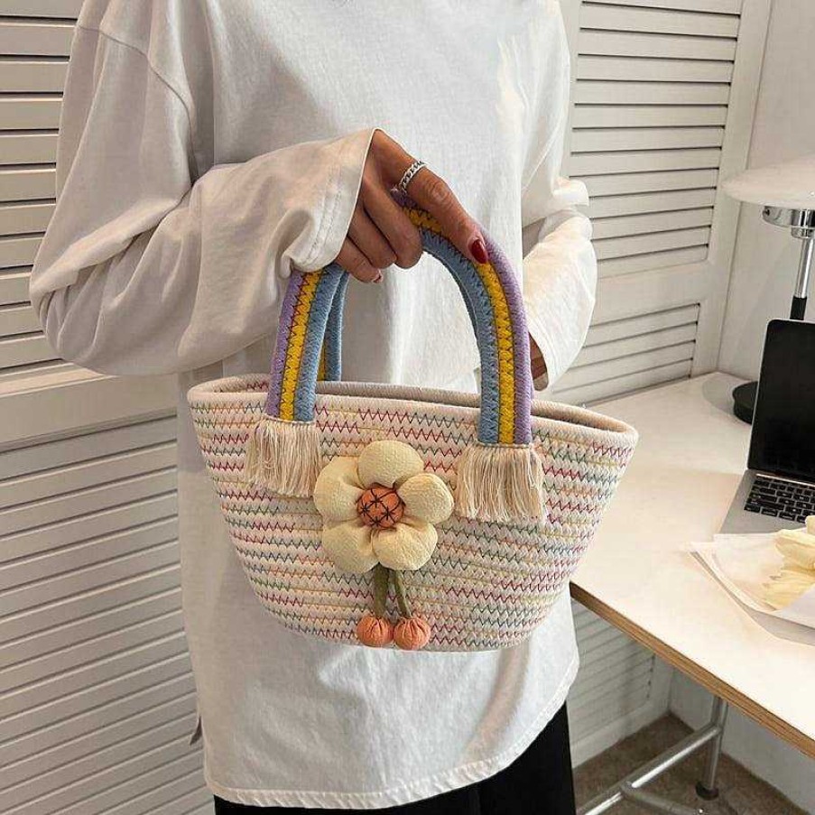 Women The Korean Fashion | Colorful Woven Handbag