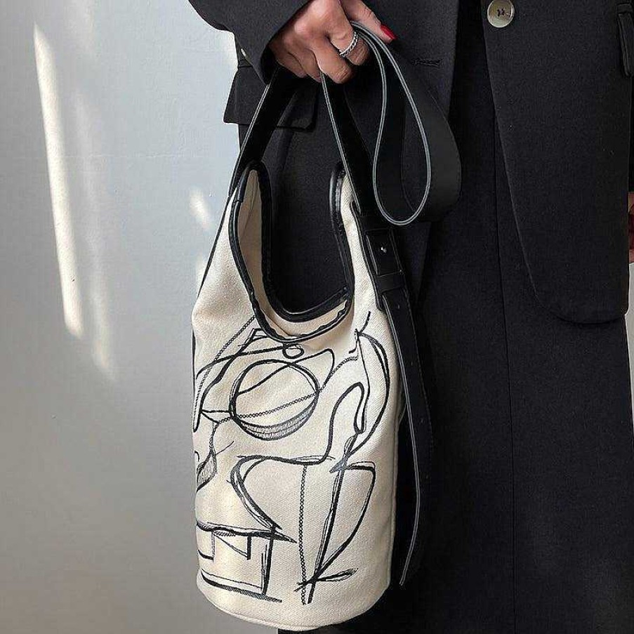 Women The Korean Fashion | Graffiti Canvas Shoulder Bag