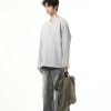 Clothing The Korean Fashion | Half-Zip Casual Sweatshirt Grey