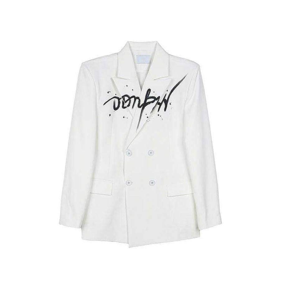 Clothing The Korean Fashion | Oversize Graffiti Blazer