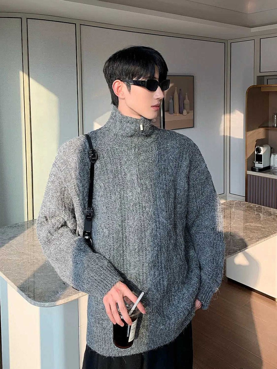 Clothing The Korean Fashion | Half-Zip Thickened Turtleneck Sweater