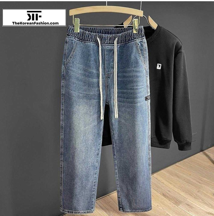 Casual Style Clothes The Korean Fashion | Elastic Waist Drawstring Jeans