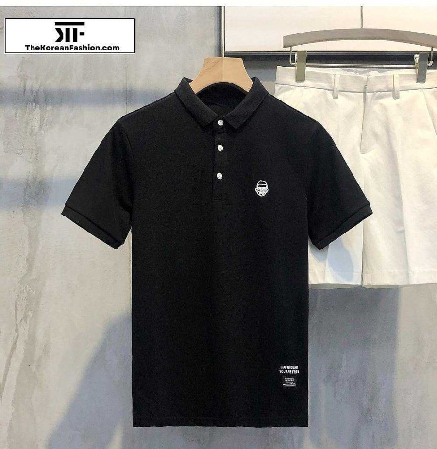 Casual Style Clothes The Korean Fashion | Embroidery Polo Slim T-Shirt