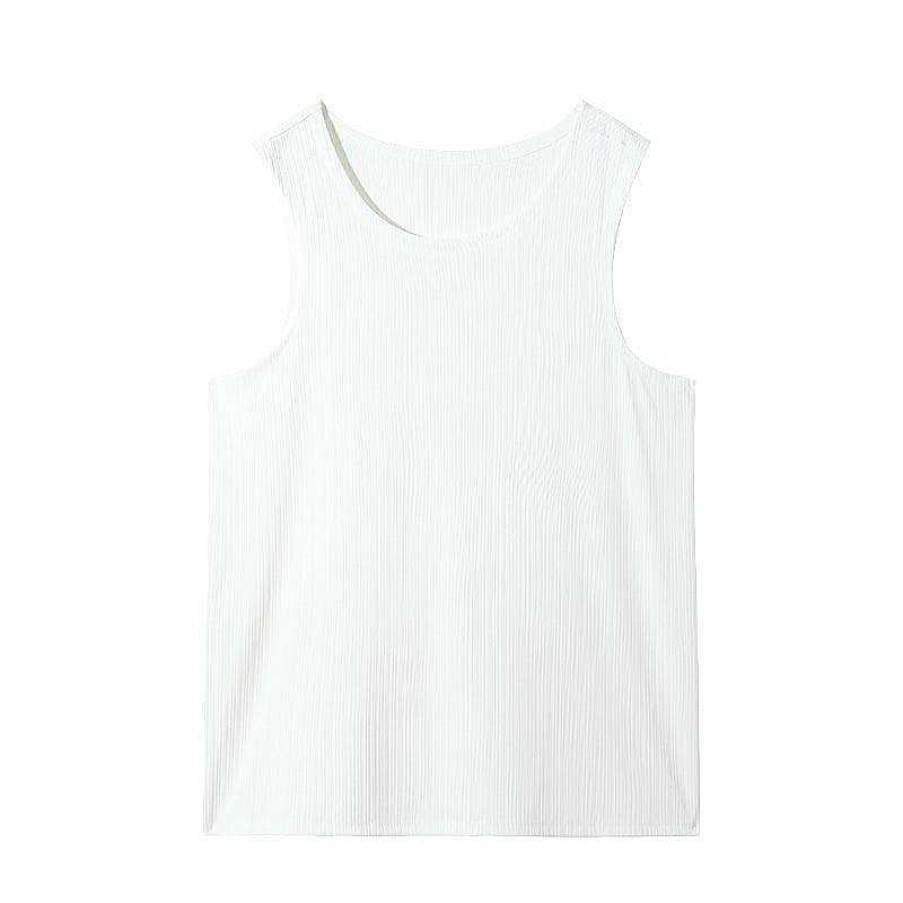 Clothing The Korean Fashion | Basic Pleated Sleeveless Vest