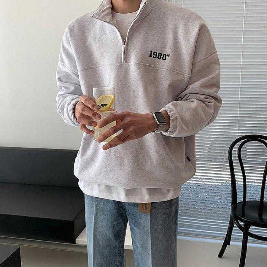 Clothing The Korean Fashion | Embroidery Pullover Sweatshirt