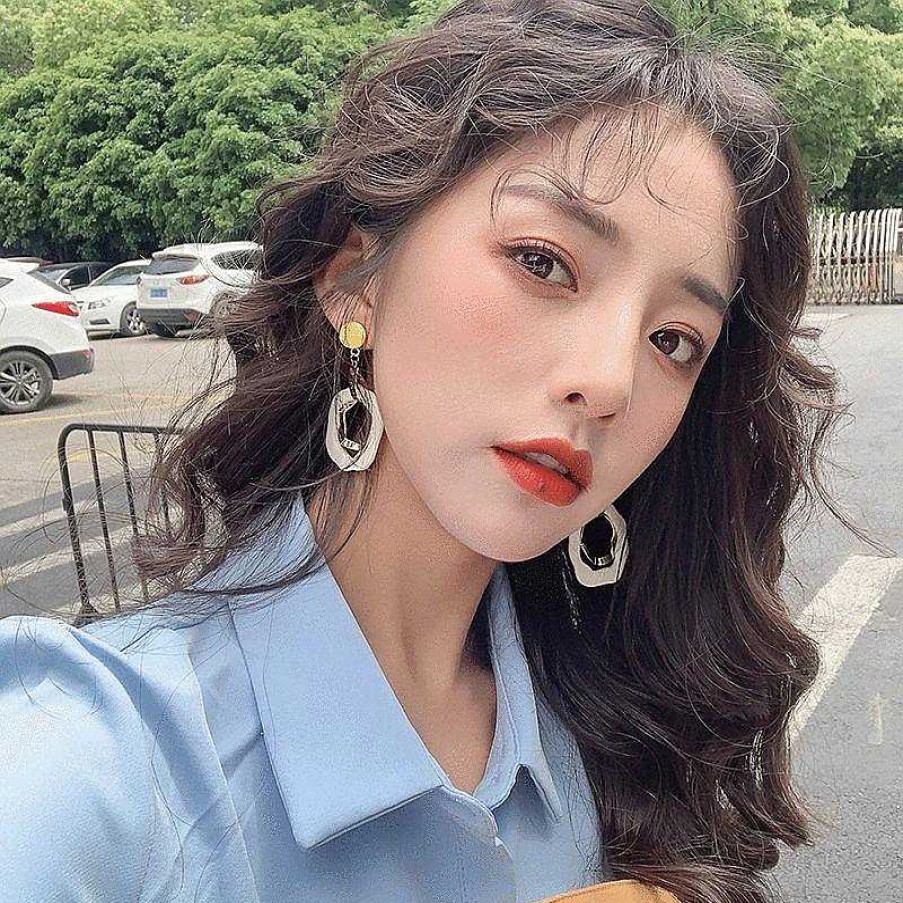 Women The Korean Fashion Earrings | Retro Earrings Yellow