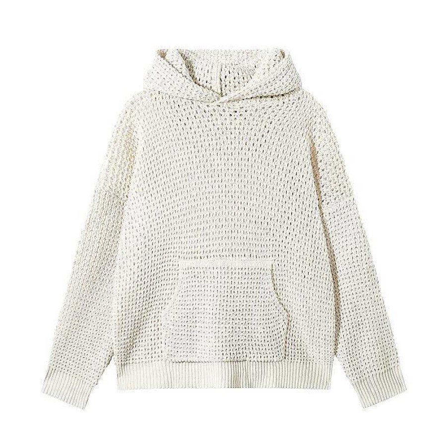 Clothing The Korean Fashion | Hollow Knitted Hooded Sweater