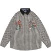 Clothing The Korean Fashion | Plaid Denim Collar Shirt