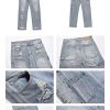 Clothing The Korean Fashion Jeans | Washed Ripped Straight Pants Light Blue