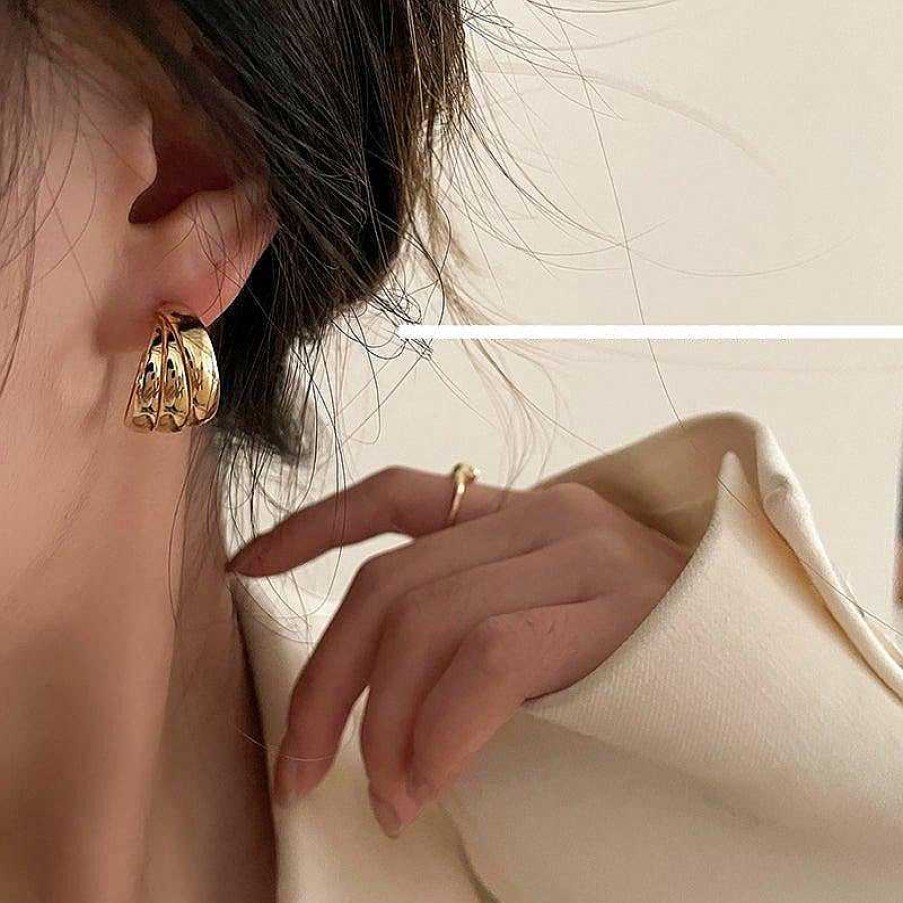 Women The Korean Fashion Earrings | Retro Hoop Earrings