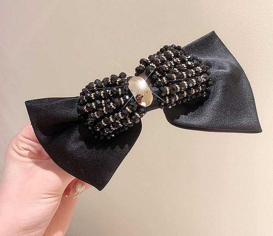 Women The Korean Fashion Hair Accessories | Bow Hairpin Black