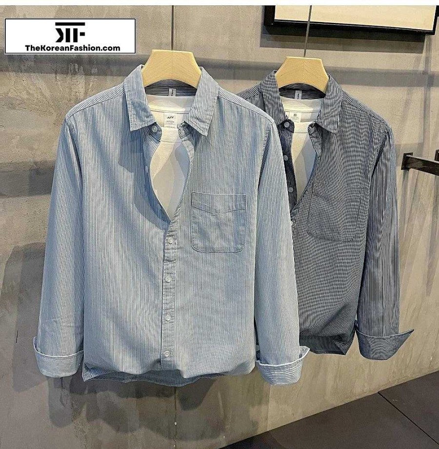 Casual Style Clothes The Korean Fashion | Striped Oxford Button Down Shirt