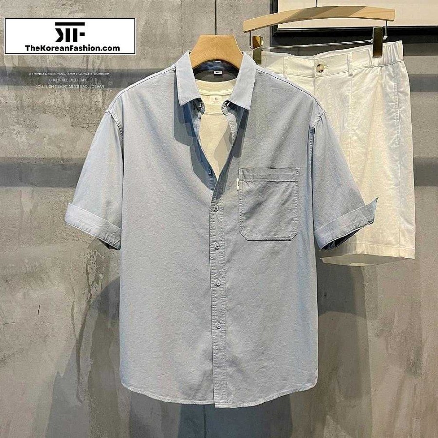 Casual Style Clothes The Korean Fashion | Summer Lapel Short-Sleeve Shirt