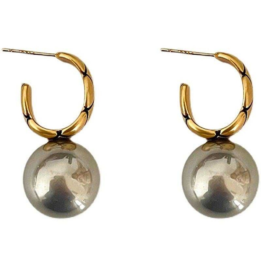 Women The Korean Fashion Earrings | Retro Pearl Earrings Gold