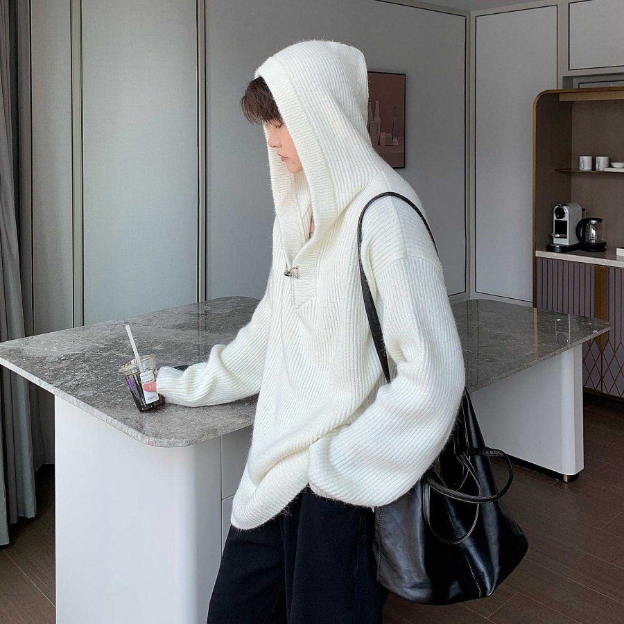 Clothing The Korean Fashion | V-Neck Hooded Sweater