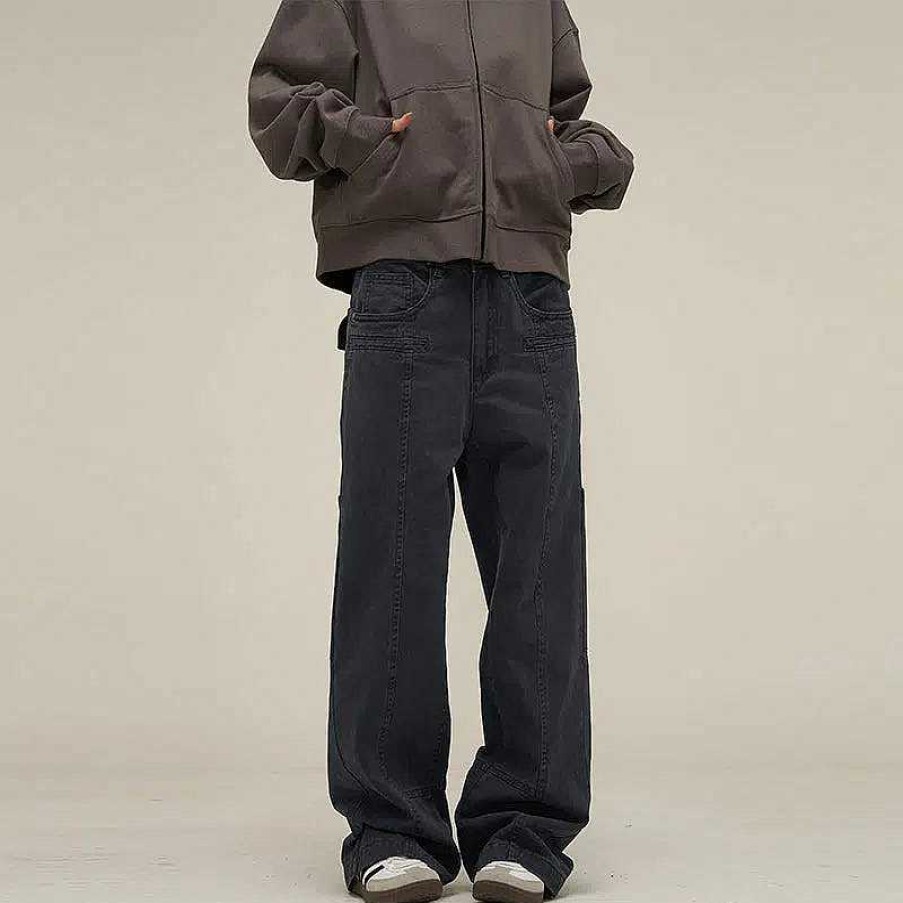 Clothing The Korean Fashion Jeans | Loose-Fit Straight-Leg Cargo Pants