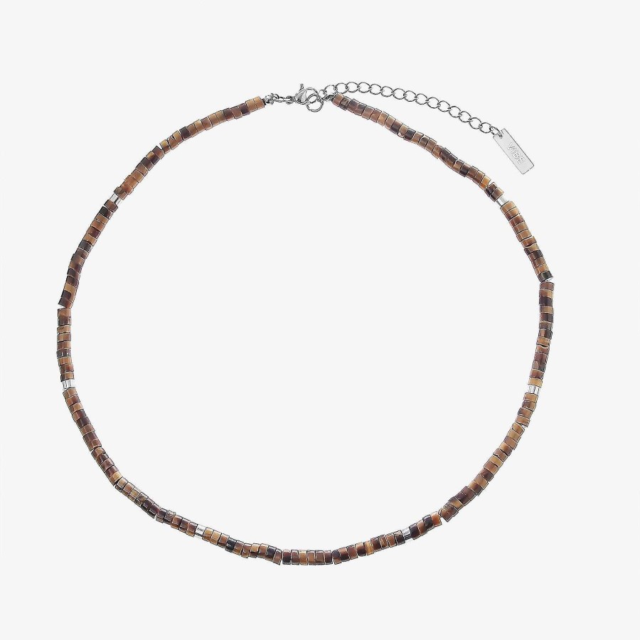 Accs & Bags & Shoes The Korean Fashion | Beaded Clavicle Chain Necklace Brown