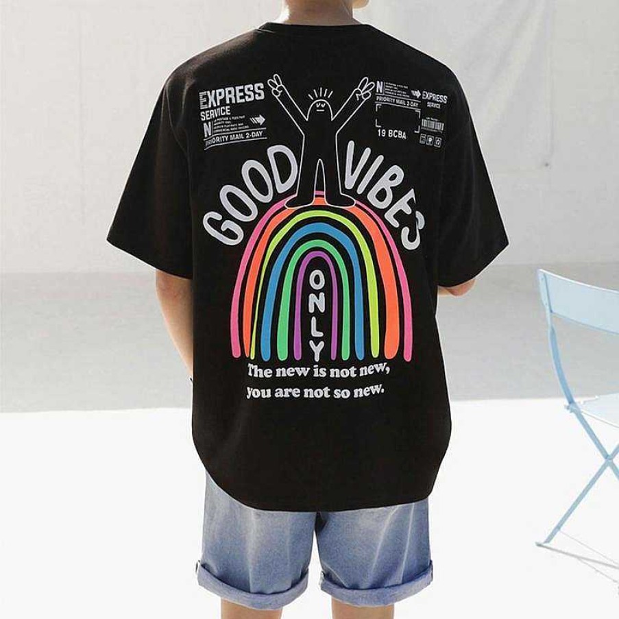 Clothing The Korean Fashion | Good Vibes Printed T-Shirt