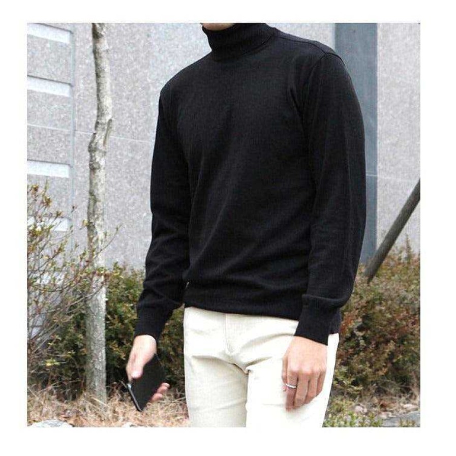 Clothing The Korean Fashion | Slim-Fit Turtleneck Sweater Black