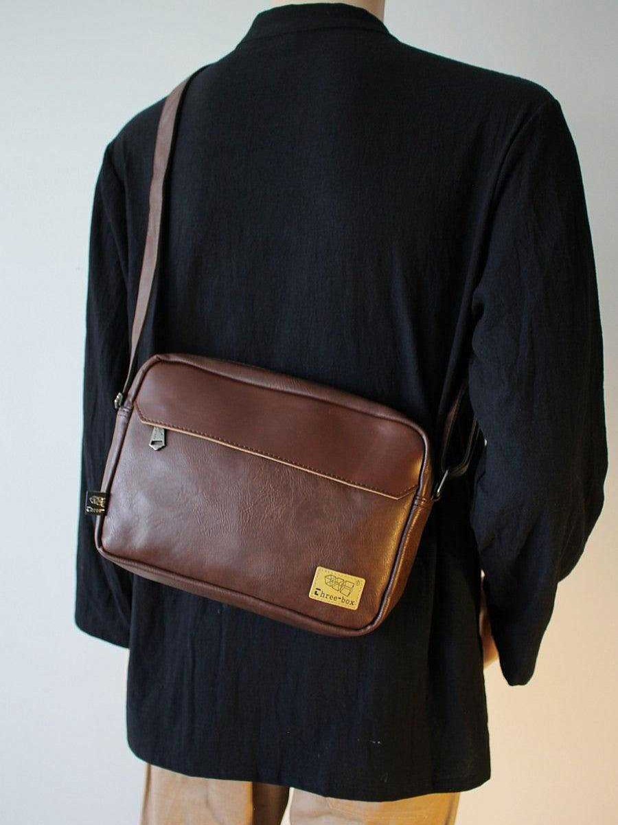 Accs & Bags & Shoes The Korean Fashion | Medium Leather Messenger Bag Dark Brown