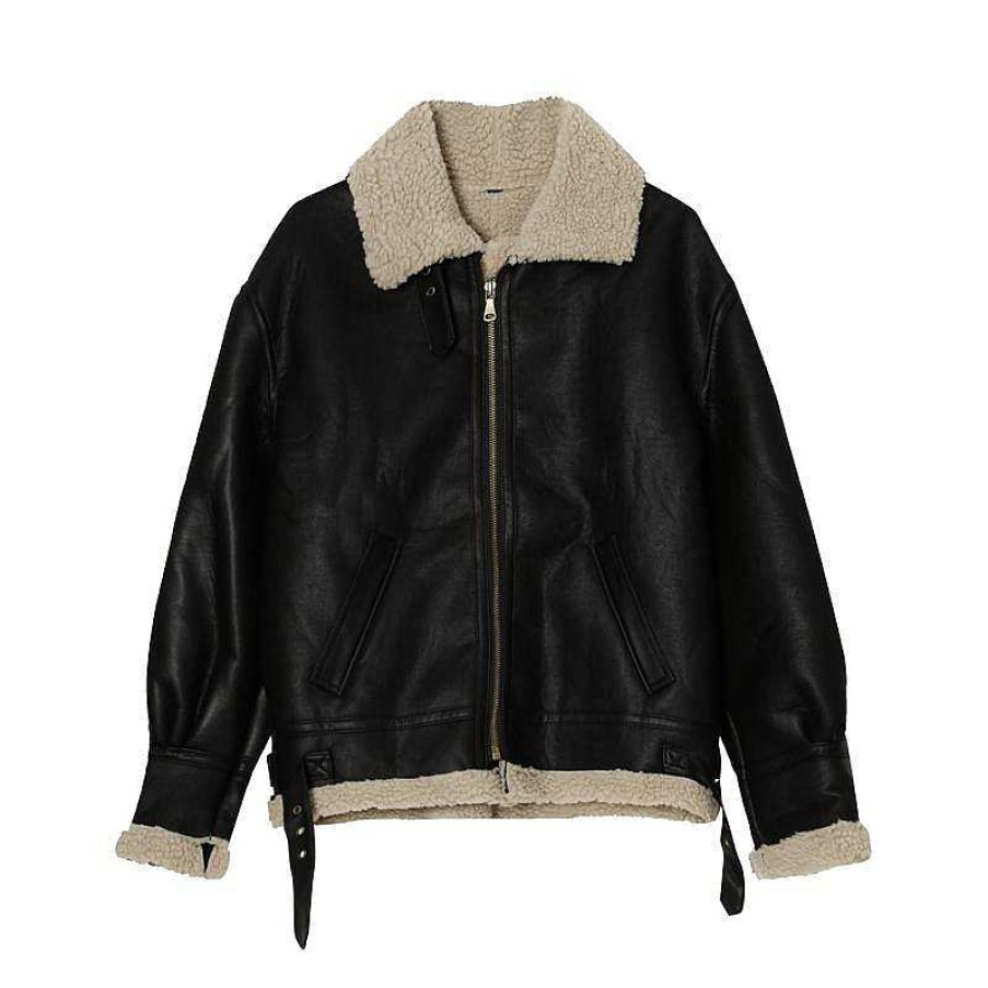 Clothing The Korean Fashion | Stand-Up Collar Biker Jacket