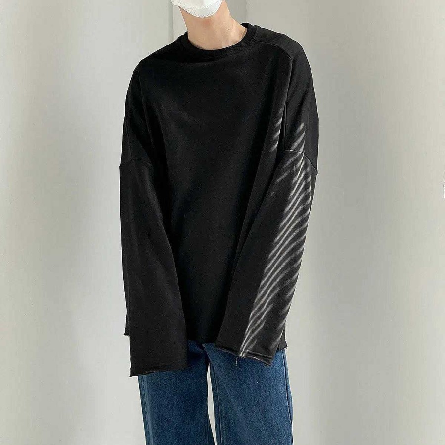 Clothing The Korean Fashion | Oversize Curled Long-Sleeved Shirt