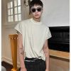 Clothing The Korean Fashion | Round Neck Sleeveless T-Shirt Apricot