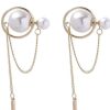 Women The Korean Fashion Earrings | Pearl Tassel Earrings Gold