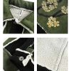 Clothing The Korean Fashion | Floral Embroidered Jacket Green