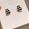 Women The Korean Fashion Earrings | Checkerboard Earrings