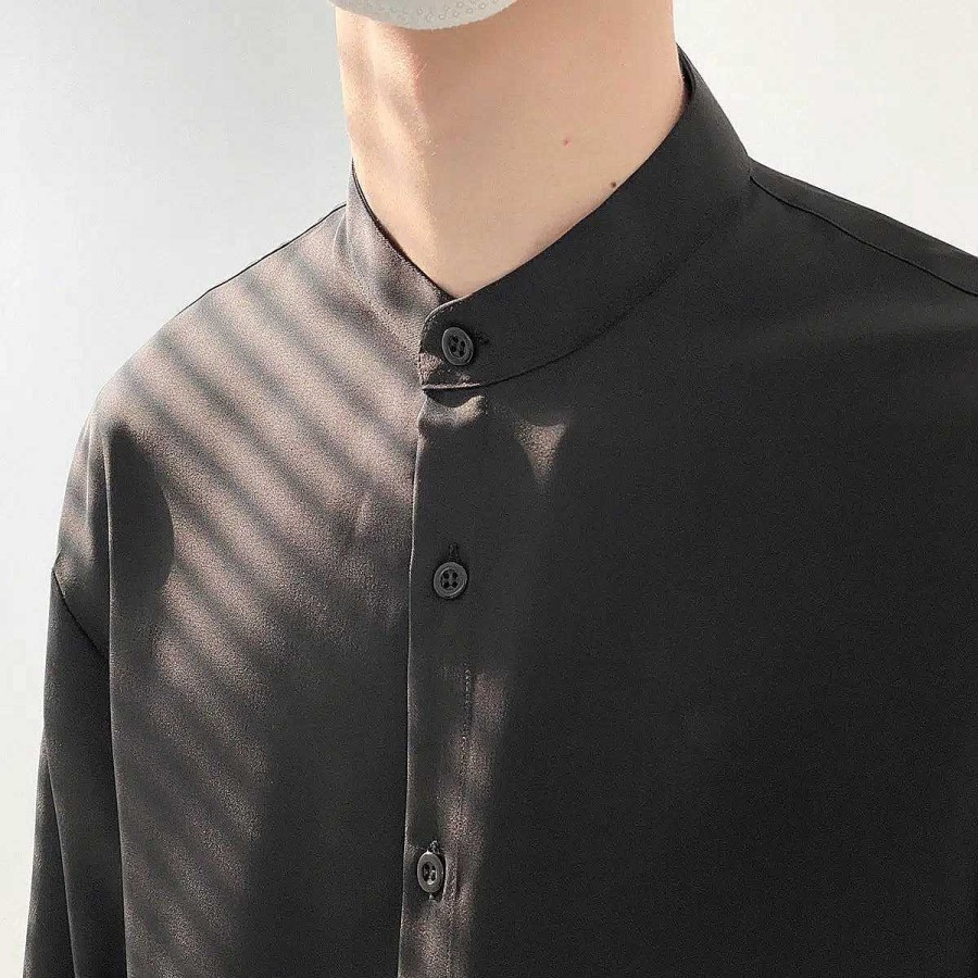 Clothing The Korean Fashion | Draped Turtle Collar Shirt