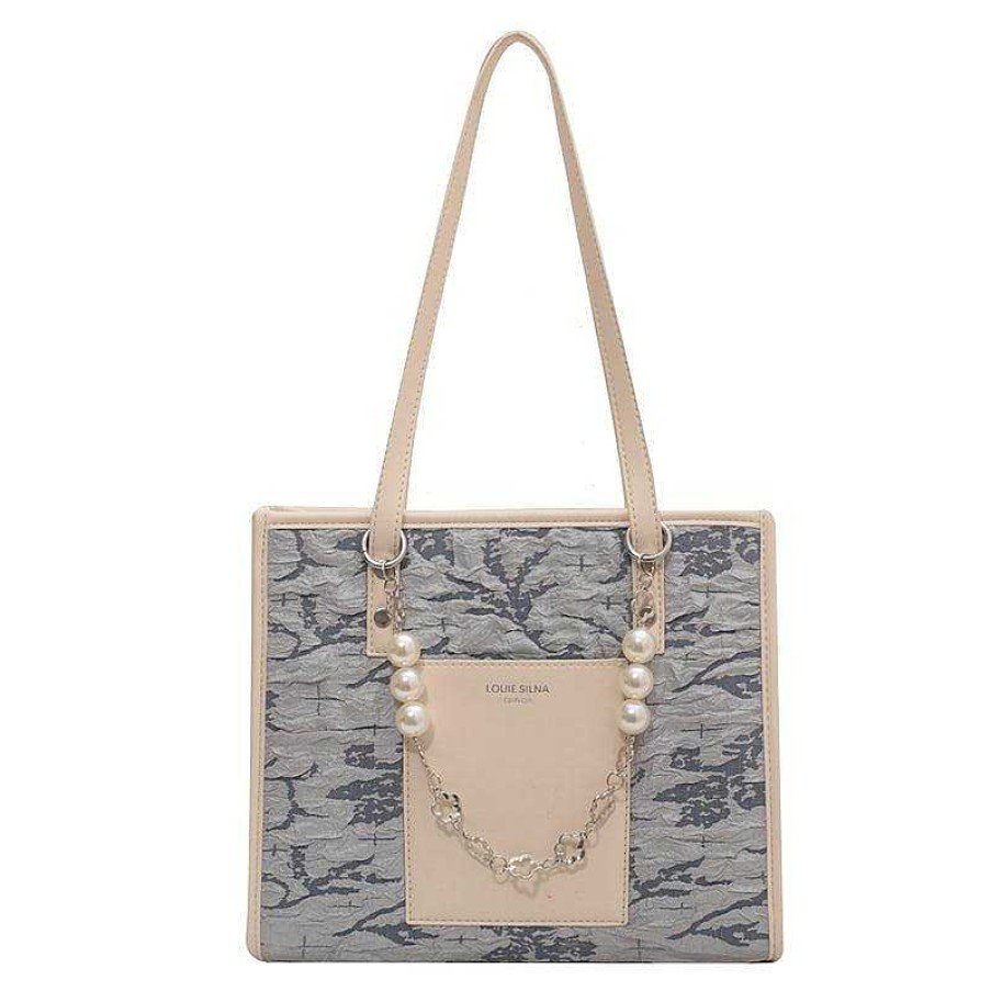 Women The Korean Fashion | Pearl Chain Tote Bag