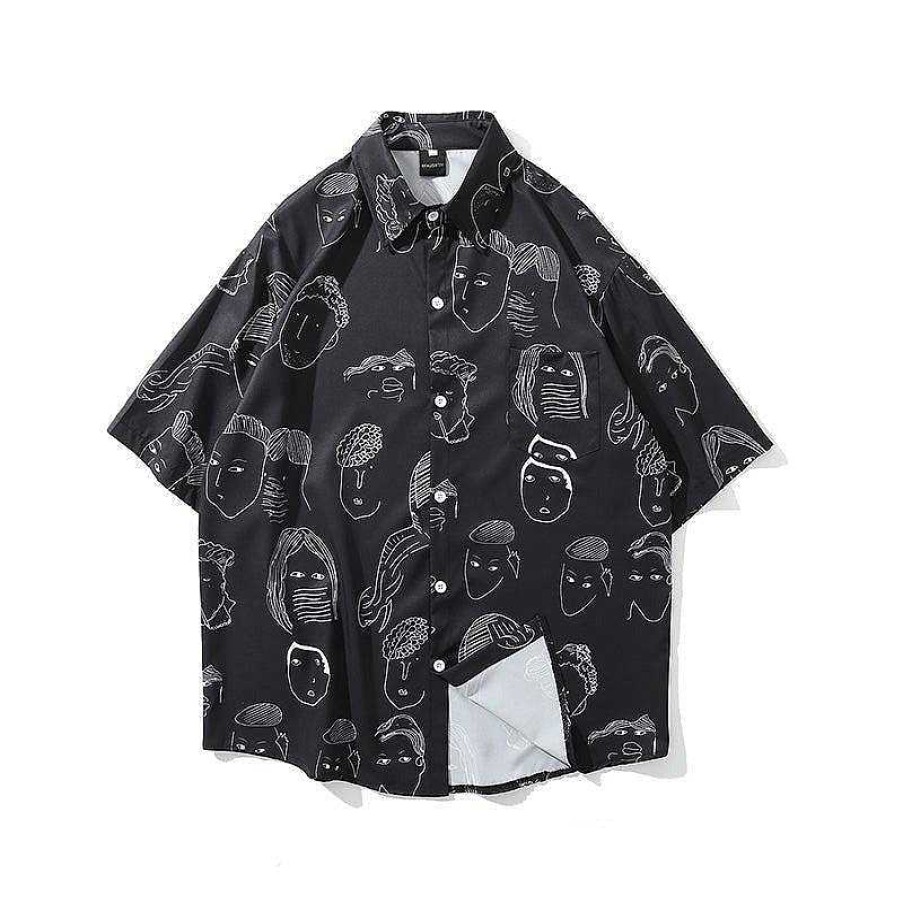 Clothing The Korean Fashion | Chiffon Printed Character Shirt