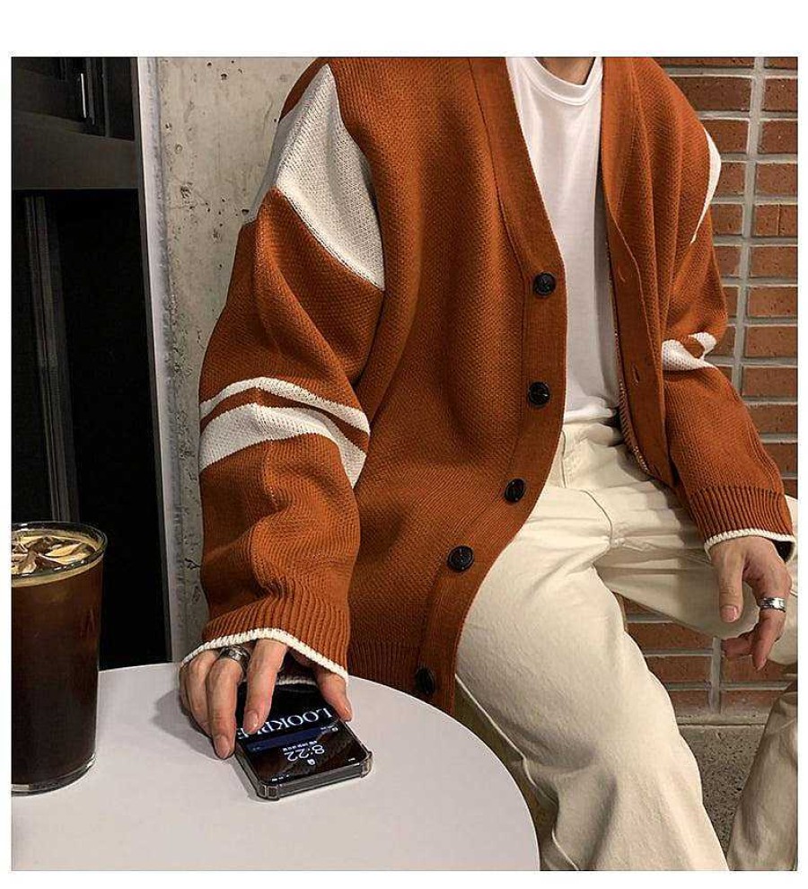 Clothing The Korean Fashion | Oversize Knit Cardigan Orange