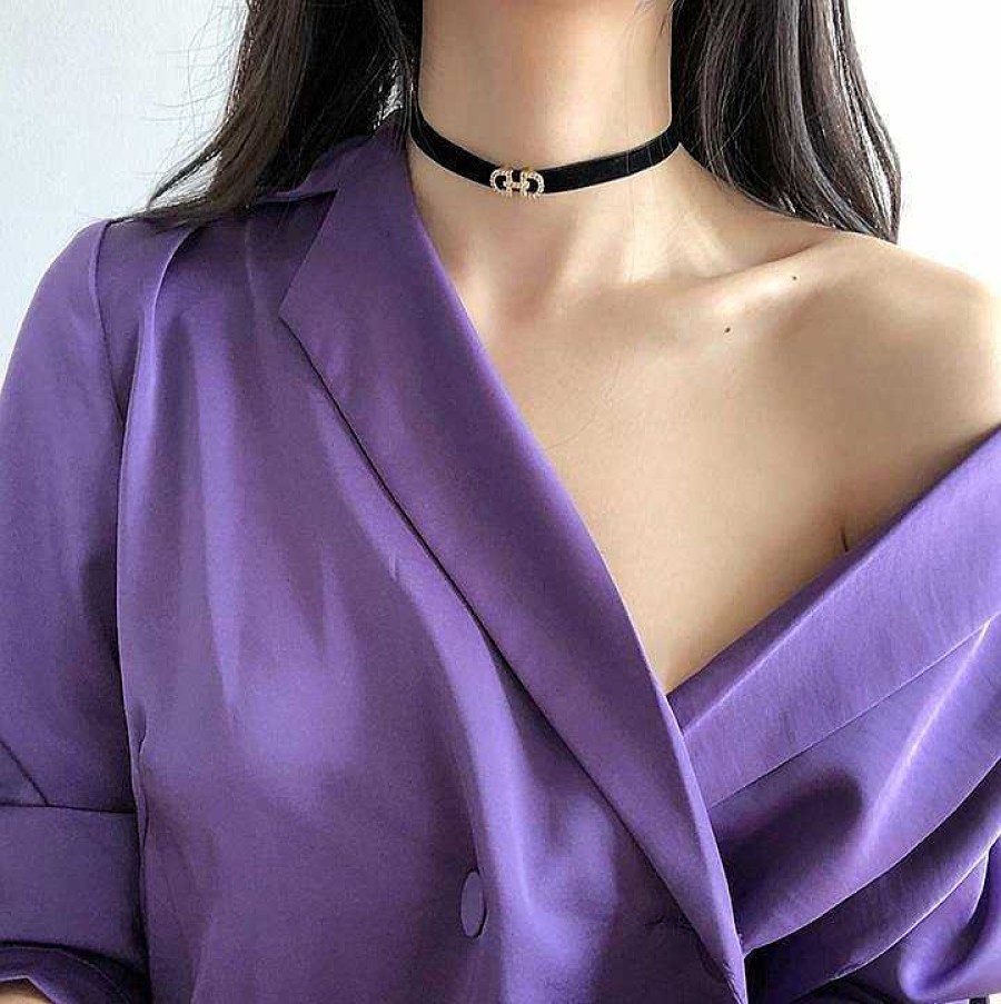 Women The Korean Fashion Necklaces | Rope Chocker Black