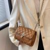 Women The Korean Fashion | White Chain Quilted Bag