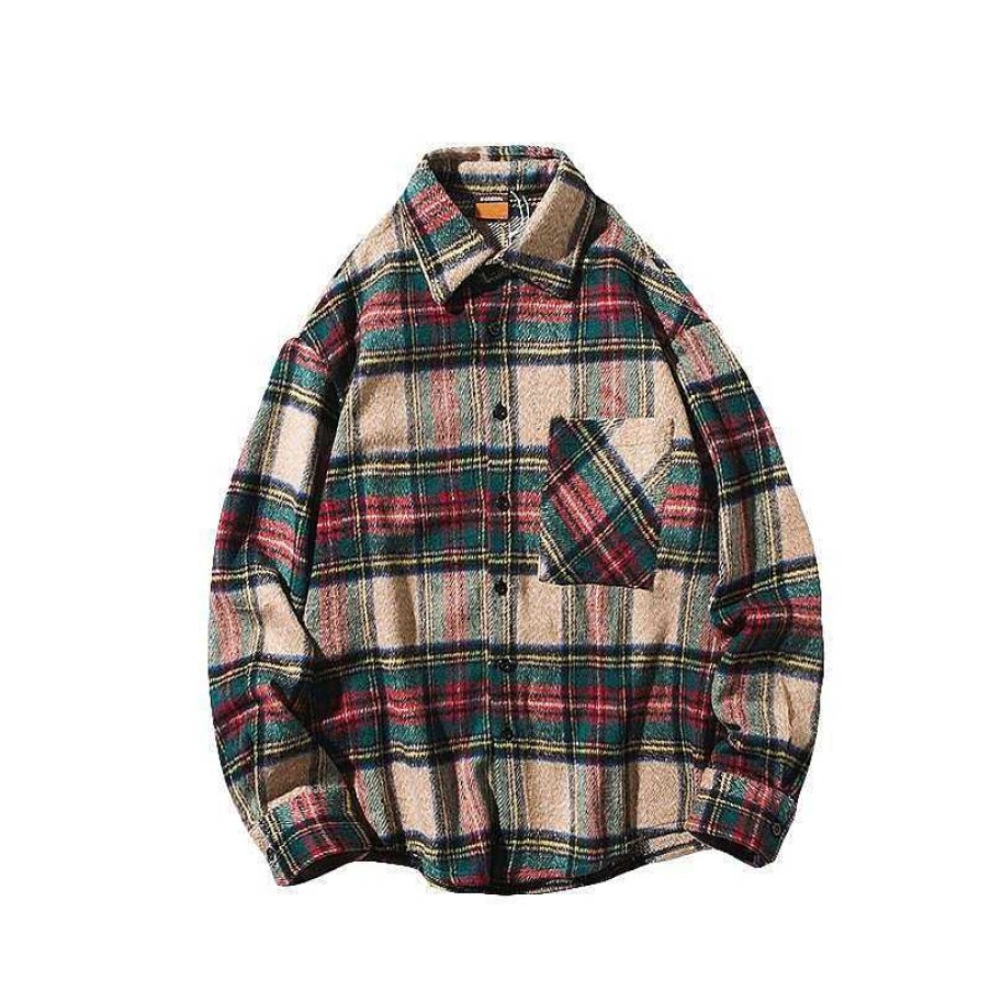 Clothing The Korean Fashion | Long-Sleeved Plaid Shirt