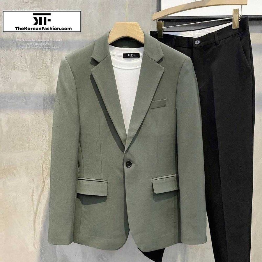 Clothing The Korean Fashion | Drape Casual Suit Jacket