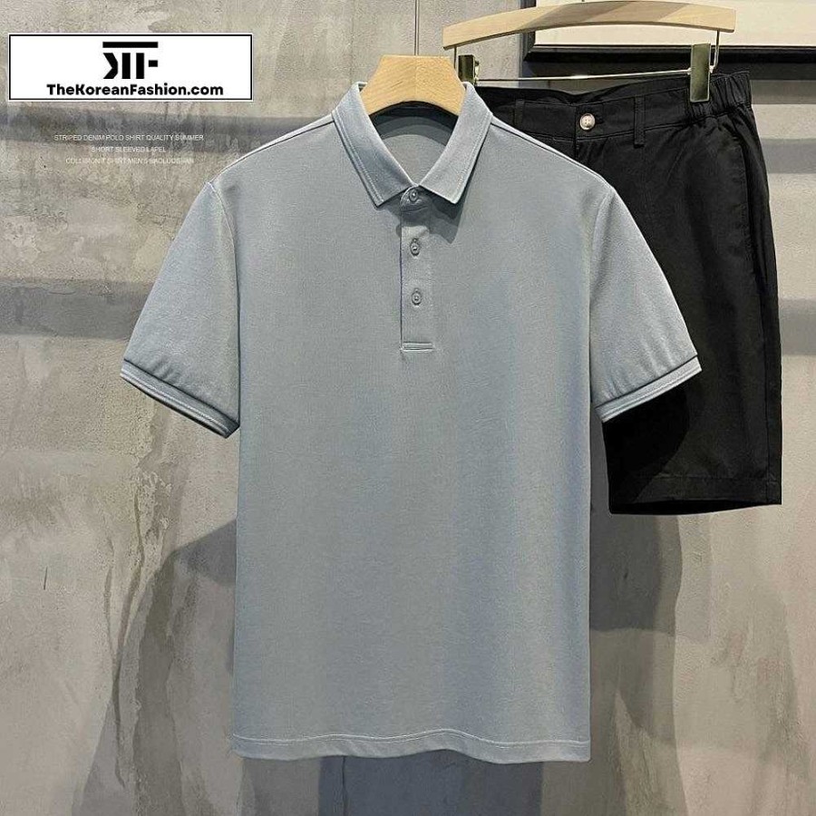 Casual Style Clothes The Korean Fashion | Cotton Basic Polo Breathable T-Shirt