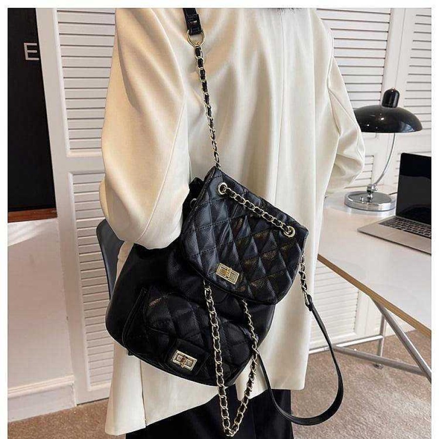 Women The Korean Fashion | Faux Leather Backpack