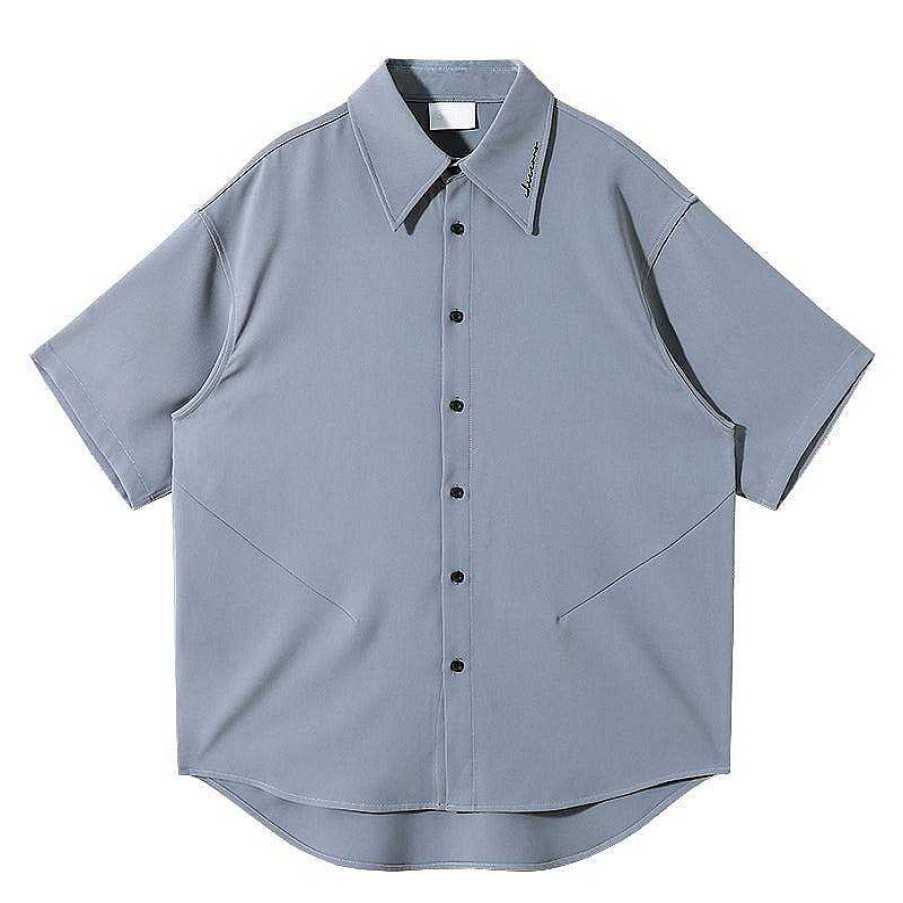 Clothing The Korean Fashion | Basic Casual Short Sleeve Shirt (Not Include Tie)