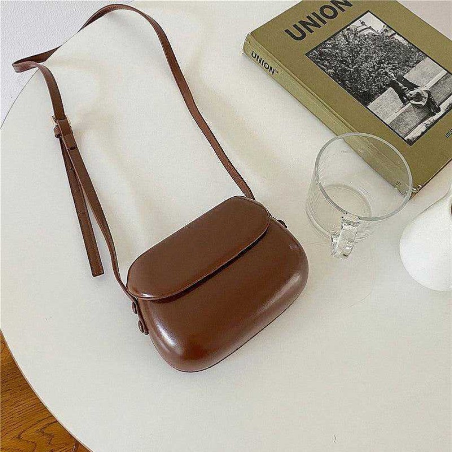 Women The Korean Fashion | Mini Smooth Leather Saddle Bag