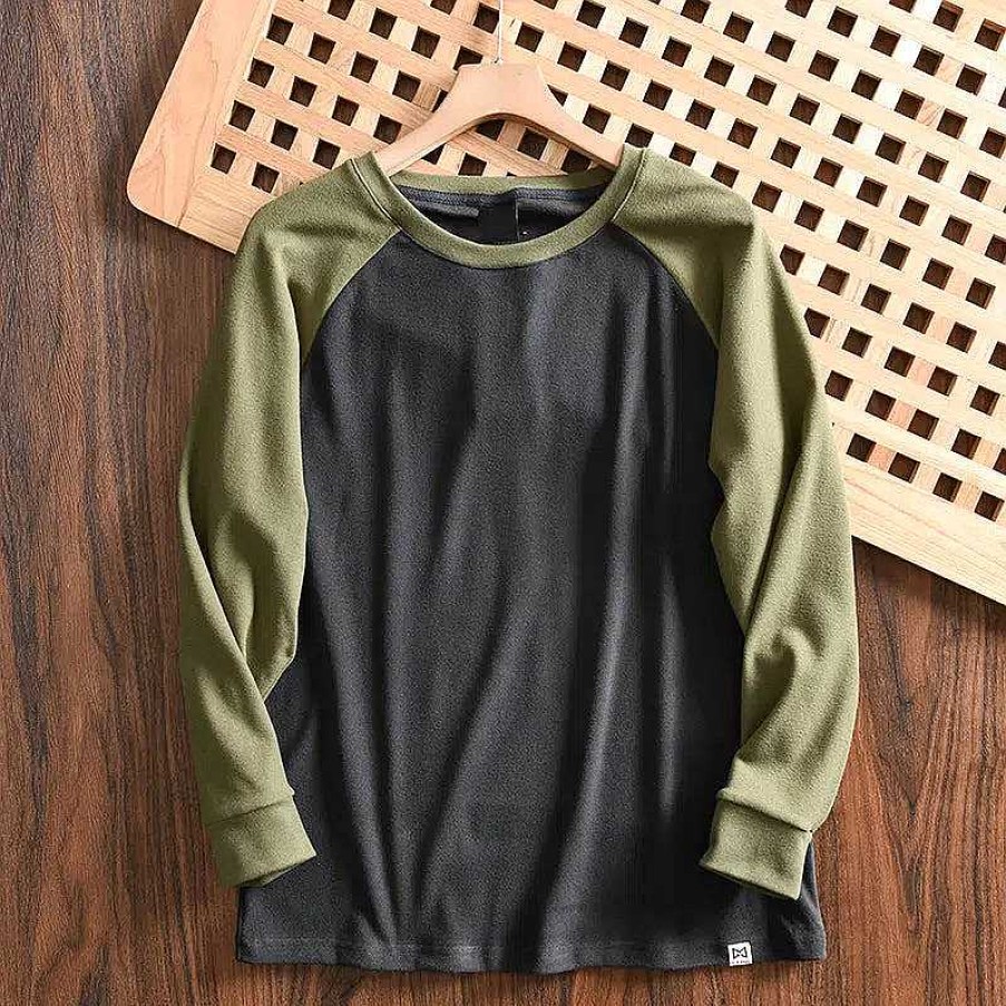 Casual Style Clothes The Korean Fashion | Color Block Round Neck Bottoming Shirt